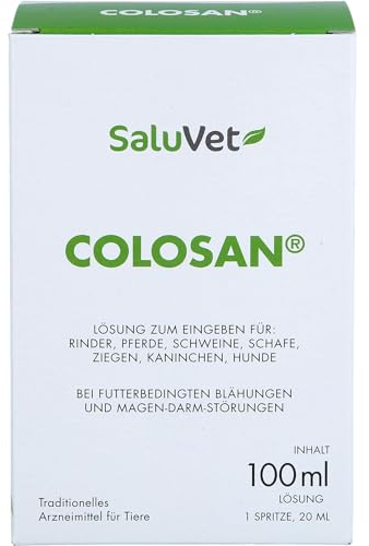 SaluVet ColoSan | 100 ml | Zugelassenes Arzneimittel für Pferde, Rinder, Schweine, Schafe, Ziegen, Kaninchen und Hunde | Bei futterbedingten Blähungen und Magen-Darm-Störungen