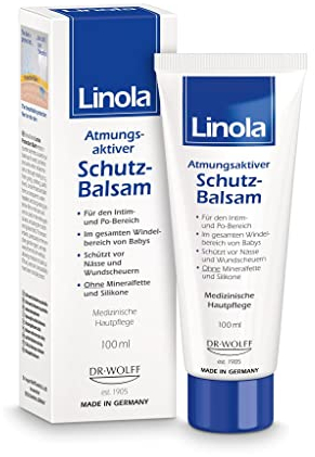 Linola Balsamo protettivo – 100 ml | Crema per la protezione da sfregamenti e ferite per la zona intima, inguine e rughe, pellicola protettiva traspirante per la pelle irritata e secca