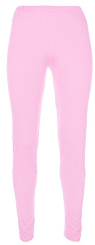 Miss Chief Girls Plain Legging Full Length (Ages 2 3 4 5 6 7 8 9 10 11 12 13 Costume) Dance Stretch Teen (Baby Pink)
