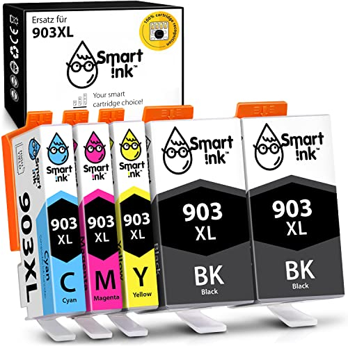 Smart Ink Kompatible Druckerpatronen als Ersatz für HP 903 XL 903XL 5 Multipack (2 Schwarz XL & Blau Rot Gelb) mit Advanced Chip Technology Kompatibel mit Officejet 6950 Officejet Pro 6960 6970