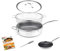 LIVINGTON Titan Pan Pfannenset – beschichtete Edelstahl Pfanne 24 cm mit Diamant-Antihaft-Veredelung – backofenfeste Hochrandpfanne für alle Herdarten – inkl. 20cm Pfanne und Frittierkorb