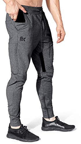 BROKIG Jogginghose Herren Baumwolle Sporthose Joggers Trainingshose Fitness Slim Fit Hose(Dunkelgrau,S)