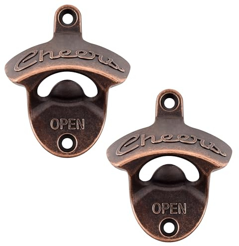 Luwanburg 2-Pack Cheers Beer Bottle Cap Opener Wall Mounted Vintage