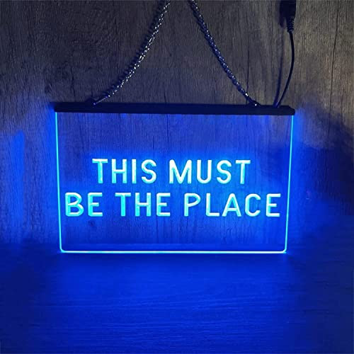 Letrero Luminoso KEYQEEN Letrero de neón This Must Be The Place, Luces de neón LED USB Personalizadas for Regalos de decoración de Paredes de Habitaciones,Orange,40x30cm (Color : RGB, Size : 40x30cm