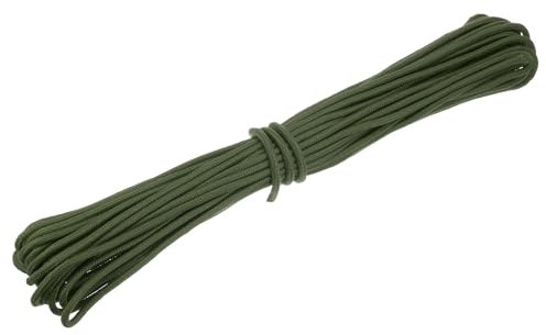 Sourcing Map 65FT 1/4 Inch (6mm) Polypropylene Rope, Diamond Braided Utility Rope, Dark Green, Securing Tents, Tying Down Equipment