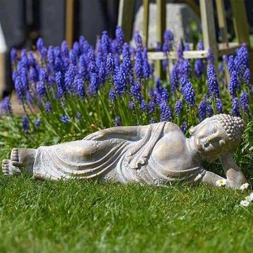 Garden Mile Grands Ornements de Bouddha Porte-Bonheur Inclinables pour la Maison et le Jardin - Décorations de Méditation Fung Shui Intérieures ou Extérieures