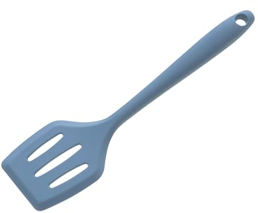 Wiltshire Mini Silicone Slotted Turner, Flipping & Turning Tool, Fish Slice, Cooking & Serving Spatula, Heat-Resistant Utensil, Non-Stick, Non-Scratch, Petrol Blue, 21x5.5x2cm