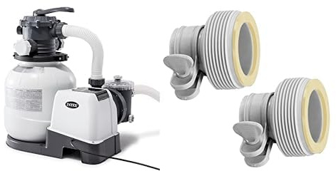 Intex filtre à sable sx2100 6m3/h pour piscine jusqu'à 36m3 & 29061 - Lot de 2 adaptateurs 32-38mm