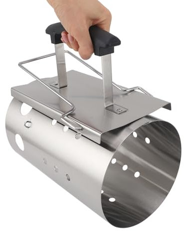 Bewinner Démarreur de Cheminée Portable, Démarreur de Barbecue Extérieur en Acier Inoxydable, Baril de Démarrage à Charbon de Bois Efficace avec Allumage Efficace du Feu pour Camping