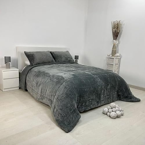 Rufino Díaz Edredón Invierno Sedalina Borreguillo Alaska 690 gr/m2 (Gris - 90 cm) - Otoño/Invierno - Suave y cálido para tu Descanso