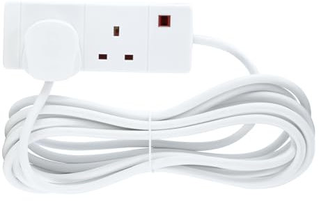 STATUS 2 Socket Extension Lead, 2m Cable 13A Power Strip for Home, Office or School, White (2WS2MCP20)