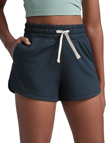 CRZ YOGA Girls Cloud Jersey Dolphin Sweat Shorts True Navy M