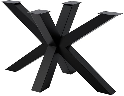 CLP Gambe per Tavolo in Metallo Nero Harlan, Struttura del Tavolo Verniciata a Polvere, particolarmente Stabile Fino a 300 kg, Colore:Nero, Dimensione:120x68x71 cm