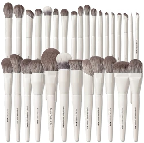 VYNESTRA 30 Pcs Pro Grade Makeup Brushes Set with Dense Ultra Soft Bristle,Elegant Design Luxury Make up Brushes for Foundation,Face Blending Powder, Contour, Bronzer,Highlight, Concealer, Eyeshadow