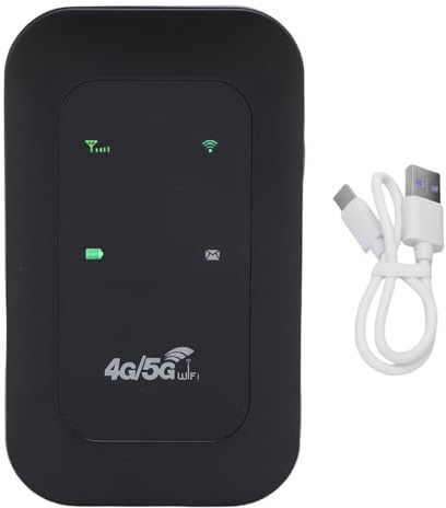 TIKATARER Router Móvil LTE con Punto de Acceso WiFi 4g5g con 10Horas de Uso Continuo, Compatible con 10Dispositivos Conectados y Ranura para Tarjeta Sim de Alta Velocidad para Viajes