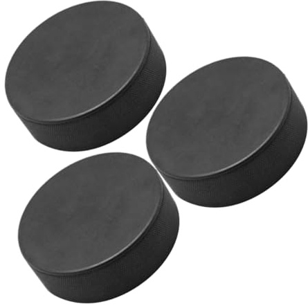 GALPADA Lot de 3 Palets de Hockey sur Glace en Mousse Résistante, Noirs, Légers et Multifonctions pour Entraînement en Salle et Compétition, Matériel Sport Roller Hockey pour