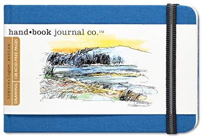 Speedball Drawing Journal Book 3.5 x 5.5 Landscape Ultramarine Blue, Art Sketch Paper For Pen, Ink, Pencil, Markers, For Adult, Kid