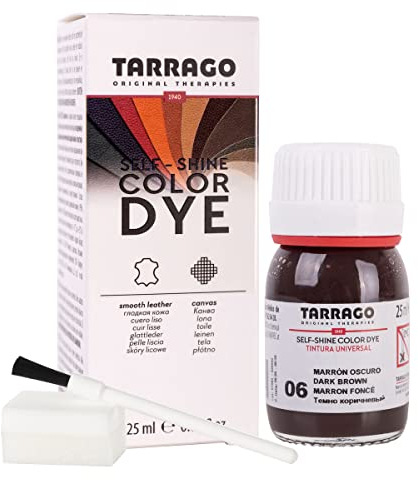 Tinte para Zapatos y Bolsos de Cuero y Textil con Esponja y Brocha | Cubre Rozaduras y Desgastes del Calzado | Gama de 90 colores