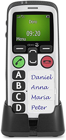 NRS Healthcare Doro Secure 580 SIM-Free 3G Simplified Mobile Phone for Elderly People with GPS Localisation, SOS Button and Charging Cradle Included (White)