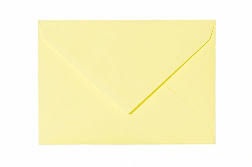 Paper24 25 Umschläge B6 feuchtklebend 120 g/qm, Briefumschläge 12,5 x 17,5 cm für Hochzeit, Geburtstag, zum Basteln in der Farbe Gelb