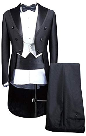 QZI Herr Kostym Herrdräkt Dubbelknäppt tre delar Tailcoat Set