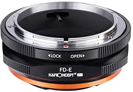 K&F CONCEPT - Adaptador de Lentes, FD-E, Compatibles con Objetivos Lentes Canon FD FL y Cuerpos de Cámara Sony Alpha NEX E-Mount Cámara Adaptador Sony Alpha NEX-7 NEX-6 NEX-5N NEX-5