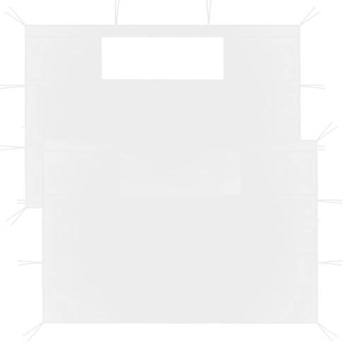 vidaXL 2X Paredes Laterales de Cenador con Ventana Tienda Toldo Pabellón Carpa Fiesta Accesorio Jardín Patio Cerramiento Blanco 4x2,1 m