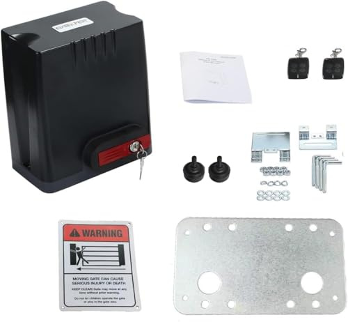 GATEXPERT Sliding Gate Opener Kit with AC 110V/60HZ Motor, Remote Transmitter, Gear Driven Automatic Gate Operator (for 1350lb & 26ft Gate, DK1350-M)