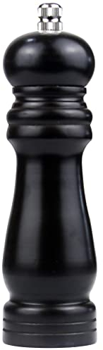 Molinillo de Pimienta, Pimientero de Madera Clara Trituradora de Especies Manual para Cocina,Color Negro (210mm)