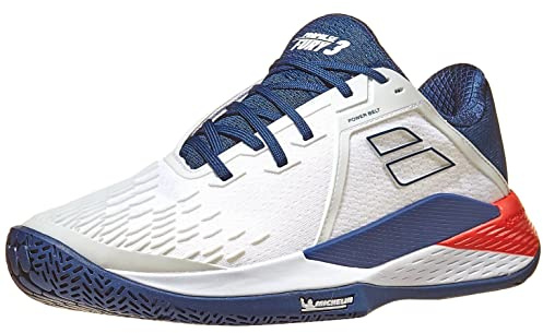 Babolat Men's Propulse Fury All Court Tennis Shoes (White/Estate Blue, US Footwear Size System, Adult, Men, Numeric, Medium, 9)