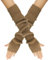 LERTREEUK Damen Mädchen Strickhandschuhe Kaschmir-Mischung Lange Armstulpen Ellenbogenwärmer Fingerlose Fäustlinge mit Daumenloch (Khaki)