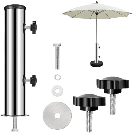 Pied de Parasol,Colonne de Base de Parasol pour Granit,Colonne de Parasol Universelle avec Anneau RéDucteur en 3 Parties (48/38/32 Mm),Supports de Manchon de Parasol,Colonnes de Parasol de Jardin