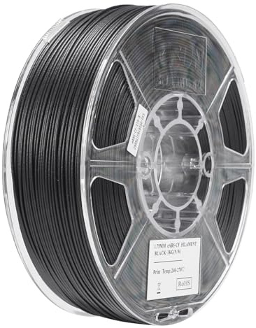 eSUN ABS Filament 1.75mm, ABS-CF Carbon Fiber Filled ABS Filament, 1KG Spule (2.2 LBS) 3D Druck Materialien für FDM 3D Drucker, Schwarz