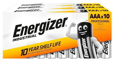30 batterie AAA Industrial - Energizer pile ministilo AAA LR03 Micro 1,5V Alcaline Uso Professionale Lunga Durata per Strumenti di Misurazione Torce Dispositivi Elettronici - 3 Confezioni da 10 Pile