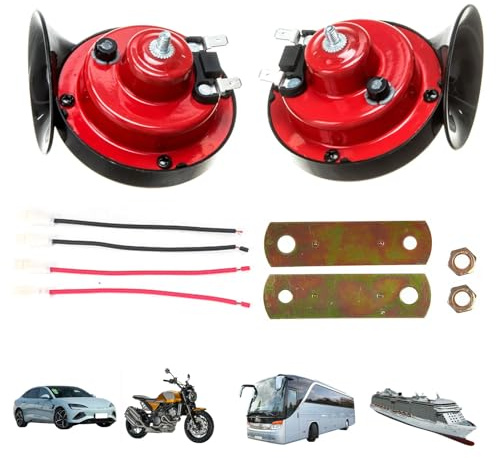 Treno Lumaca Moto Clacson, Clacson Moto Trombe Auto Corno Moto, Moto Elettriche Horn, 2 Pezzi 12V Impermeabile Moto Horn, Clacson Moto Forte Potente, Corni Per Treni Impermeabili, Clacson Moto 12V