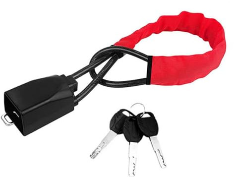 Naisfei Bloccasterzo per auto, universale, antifurto, blocco cintura di sicurezza, con 3 chiavi, adatto alla maggior parte dei veicoli, SUV, golf cart di sicurezza (rosso)