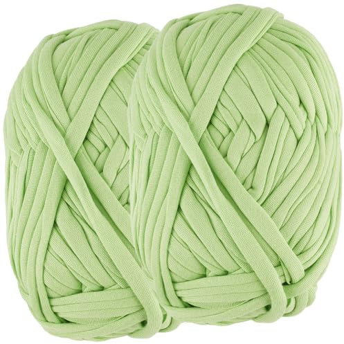 CREATCABIN 2 Paquet Ficelle Jardin Souple pour Plantes Attaches pour Tomates Support d'arbre Corde Jardin Extensible pour Soutenir Plantes Fournitures D'Artisanat Vert et Jaune Rouleau 98 Pieds 30 m