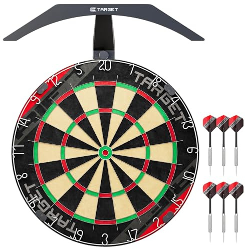Target Darts Rift Diana y LED Luz | Punta de Acero Dardos Board con Bright Diana Iluminación | Alambre Sin Grapas | Incluye Dos Sets de 17G Dardos | Fácil Montaje Completo Entrante