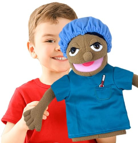 Plysch handdocka, fylld handdocka Teater Show Time Puppet | Theatre Show Time Puppet, 15,7 karriärdocka, mjuk dockleksak, plyschdocka
