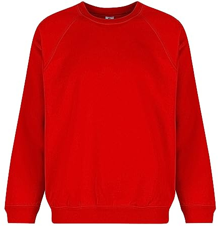 Trutex Crew Neck School Sweatshirt (1-16+ Years), Unisex Uniform Boys and Girls, Standard Fit Jumpers for Boys and Girls, Sweatshirt Kids - Genuine School Uniform Scarlet