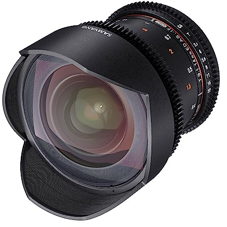 Samyang 14/3,1 Objektiv Video DSLR II Canon EF manueller Fokus Videoobjektiv 0,8 Zahnkranz Gear, Weitwinkelobjektiv schwarz
