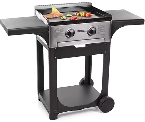 Princess Gasgrill Deluxe - Gas Grillwagen mit Pulverbeschichtung - Gasgrillplatte und Deckel für einzigartige BBQ-Erlebnisse im Freien