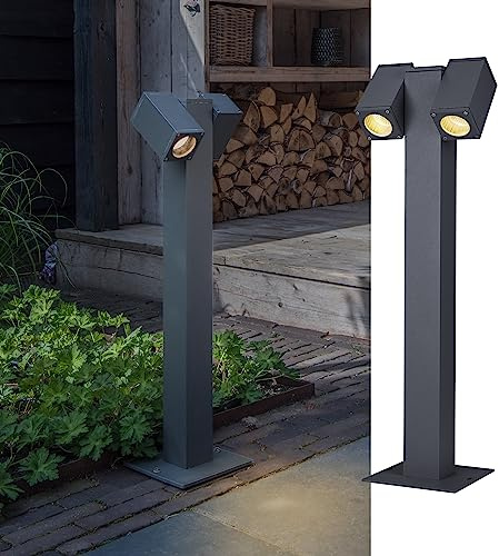 SLV luminaria de pie Theo PATHLIGHT/iluminación Caminos, Paredes, entradas, lámpara led de jardín de Exterior / GU10 IP44 7 W Antracita, Anthracite