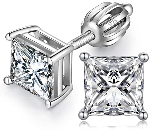 Pendientes Hombre,Pendientes Hombres Plata,Pendiente Diamante Hombre，Pendiente Circonita Plata De Ley Para Hombres Mujeres
