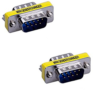 LuoQiuFa 2 Pack Rs232 Serial Cable 9 Pin DB9 Male to Male Gender Changer Coupler Adapter Connector