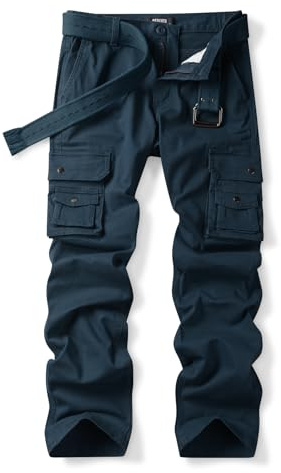 Aeslech Womens Stretch Cargo Work Trousers Ladies Combat Heavy Duty Multi Pockets Casual Pants Navy US 6 - UK 8