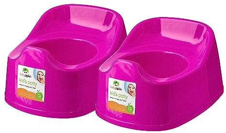 HOMESHOPA Children Training Potty, 2 Pack Pink Kids Toddler Toilet Training Seat, Plastic Travel Potty Chair, Portable Lightweight, Promotes Potty Independence, Easy to Clean & Carry