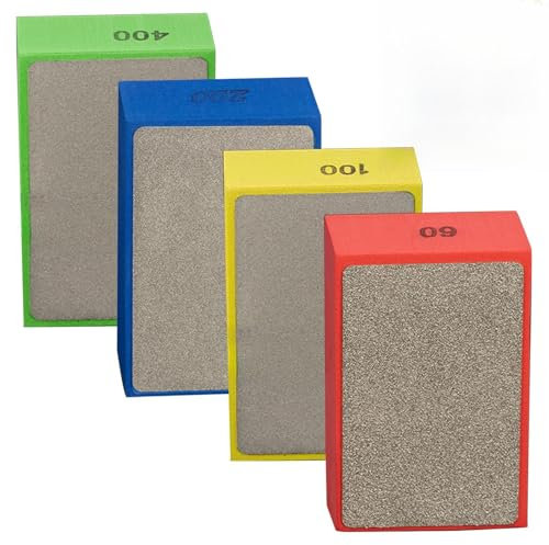 4 Pezzi Di Tamponi Diamantati Per Lucidatura A Mano, Set Di Blocchi Diamantati, Tamponi Diamantati In Vetro Per Levigare Cemento, Vetro, Pietra, Granito, Marmo 60#100# 200# 400#