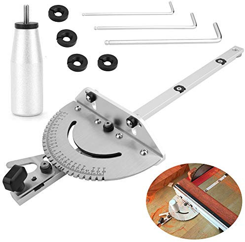 Präzisions Gehrungslehre, Tischsäge Gehrungslehre, Tischsäge Holzbearbeitung Werkzeug mit 3 Pcs Schraubenschlüssel und Ring, Sägezubehör für präzises Schneiden und Ablängsystem