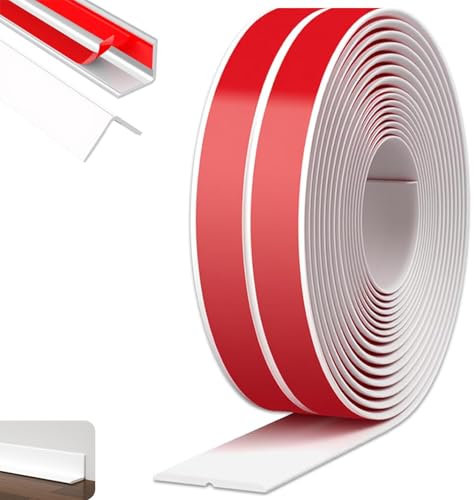 Jyvex Kantenschutz Selbstklebend Weiß, 2cm x 5m Flexible Weichsockelleiste, Türkantenschutz für Zimmertüren, Wasserdichte Rolle, Einfach Schneidbar – Ideal für Türen, Fenster, Wände, Küche, Fliesen
